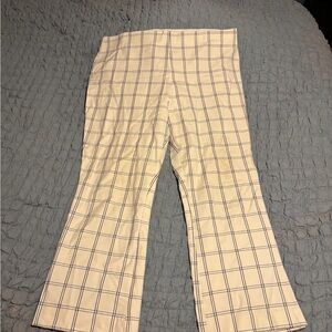 a new day Cream and Navy Windowpane Plaid Pants